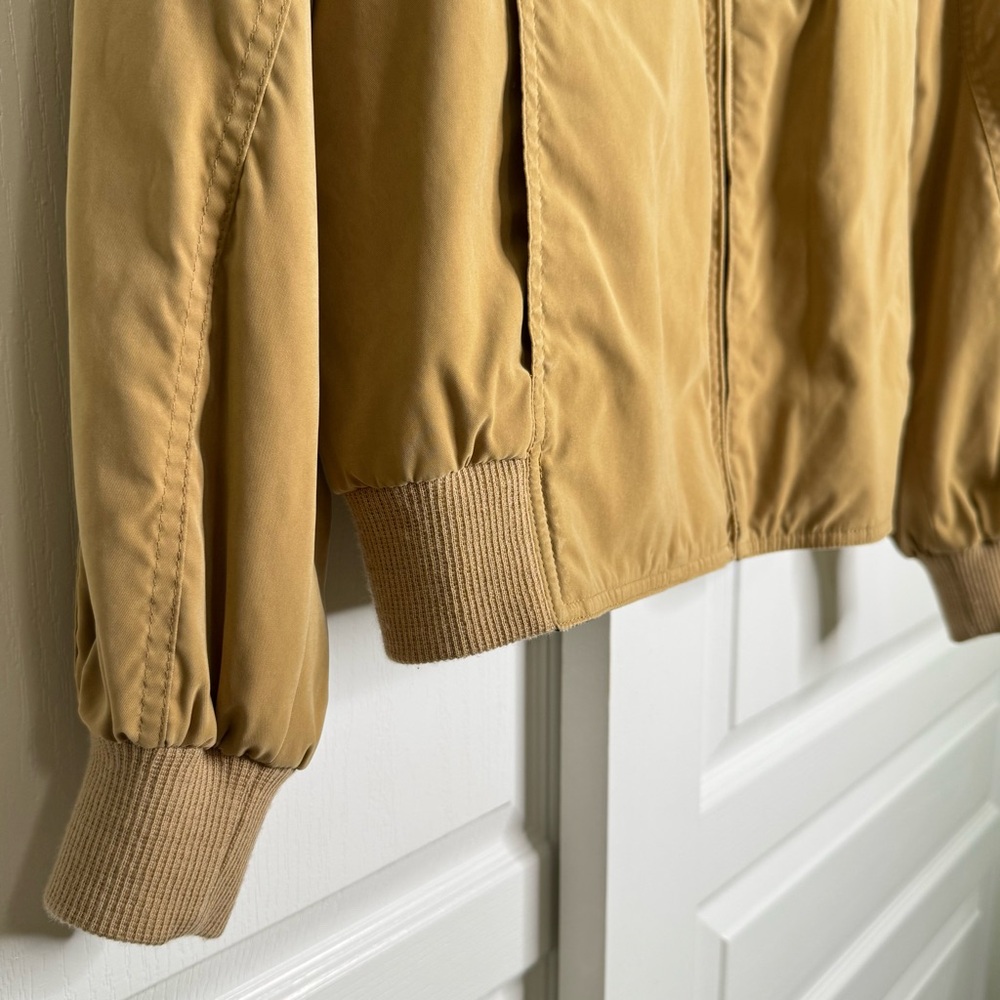 Facconable Men’s Water Resistant Bomber Jacket Tan Color Cotton Wool Blend Small - Picture 9 of 16